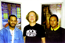 Mario Costa, Paulo
                        Malária e Ary Menezes gravaram o Suplemento Expo
                        Rock 2000