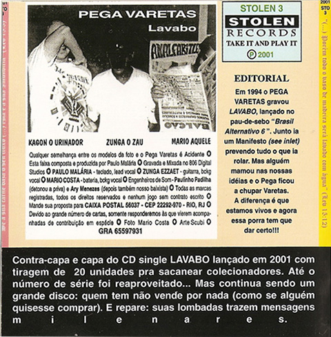 Fundo do
                CD Pega Varetas original